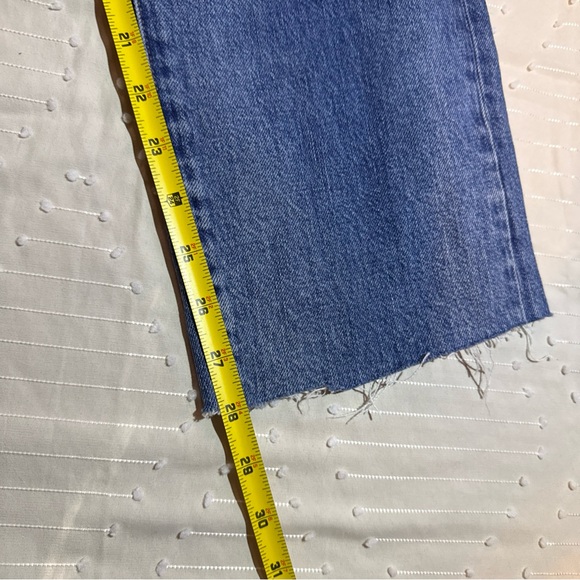 Madewell Dean Easy Straight Jeans Size 25 Distressed Raw Hem - Picture 10 of 10